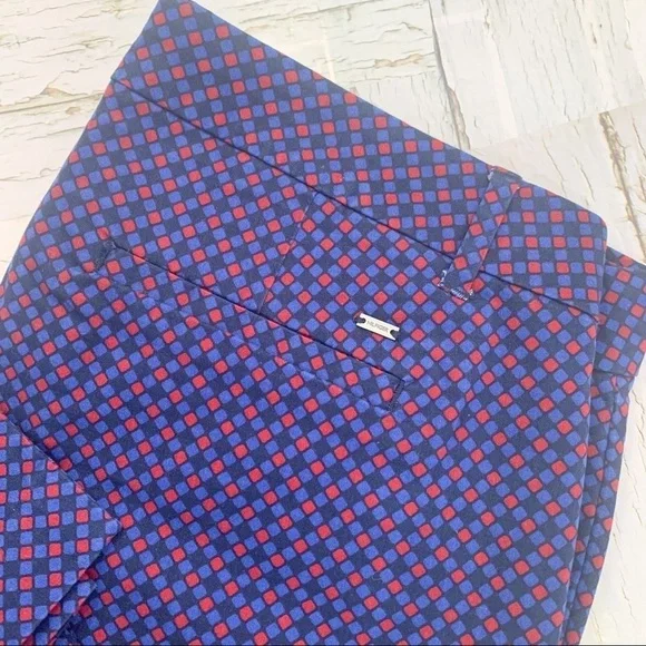 TOMMY HILFIGER Harlequin Check Print Mid Rise Ankle Pants - Picture 3 of 11